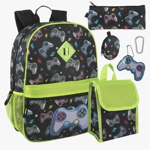 6 in 1 Kids Backpack with Matching Lunch Bag Gaming other accessories Nwt Gifts